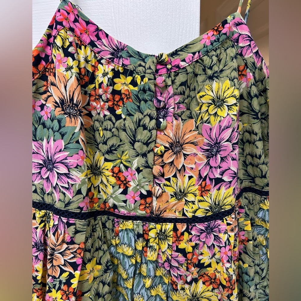 Urban Outfitters Honey Tiered Babydoll Mini Dress | Floral | Size M - Picture 5 of 13